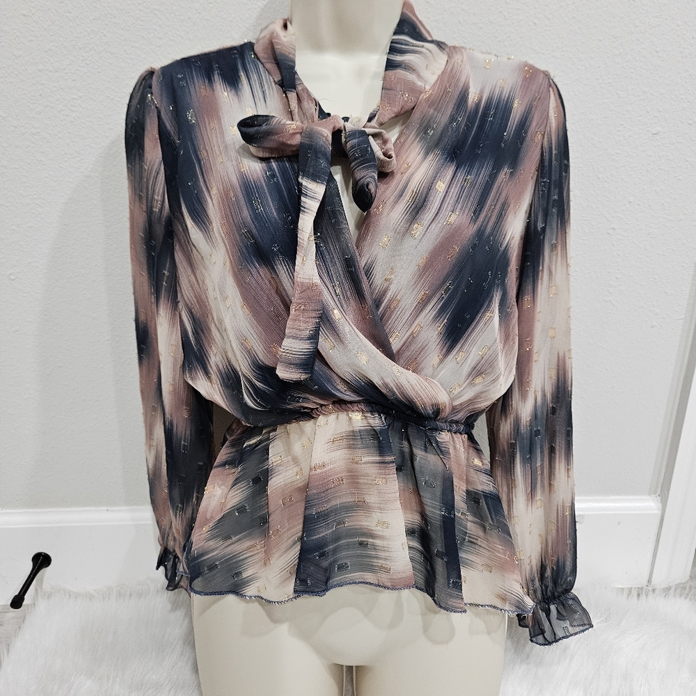Chic Women's Blouse with Tie-Dye Pattern